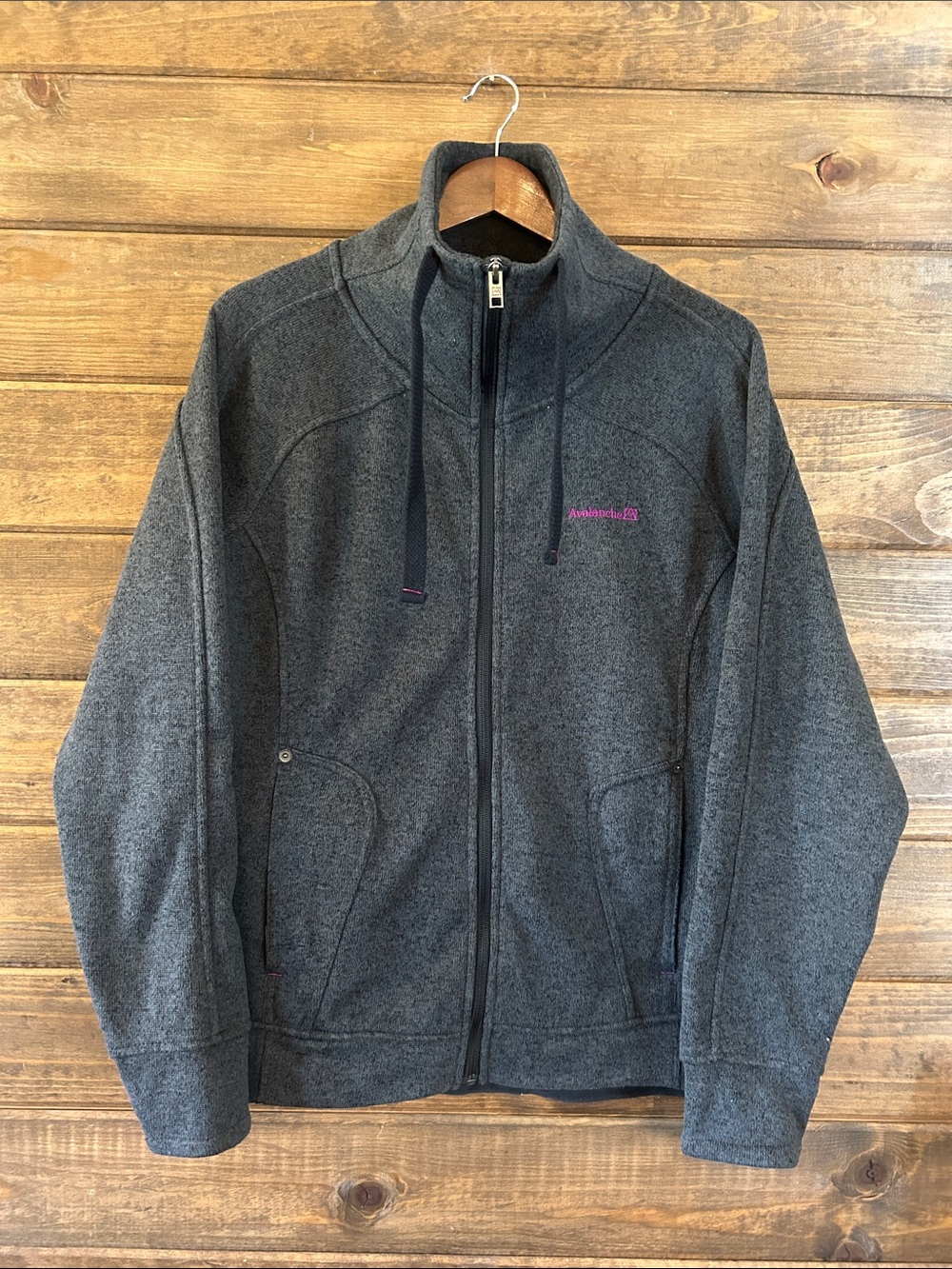 Avalanche Charcoal Full-Zip Utility Jacket with Purple Logo